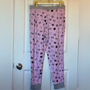 Cuddl Duds Women TL Large Pink Pajama Pants Cats Soft